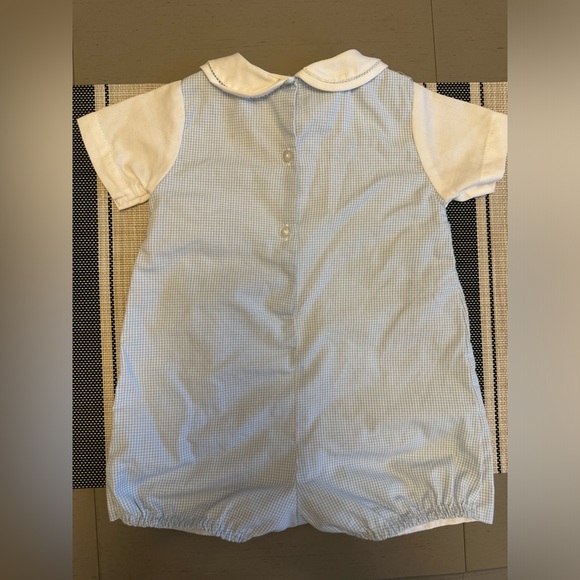 Petit Ami Baby Boy Blue Romper with Side Tabs - Picture 2 of 3